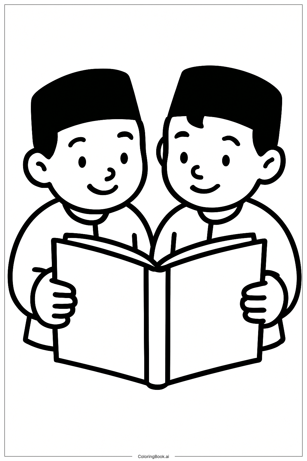 サジャボーイズ読書本の塗り絵ページ