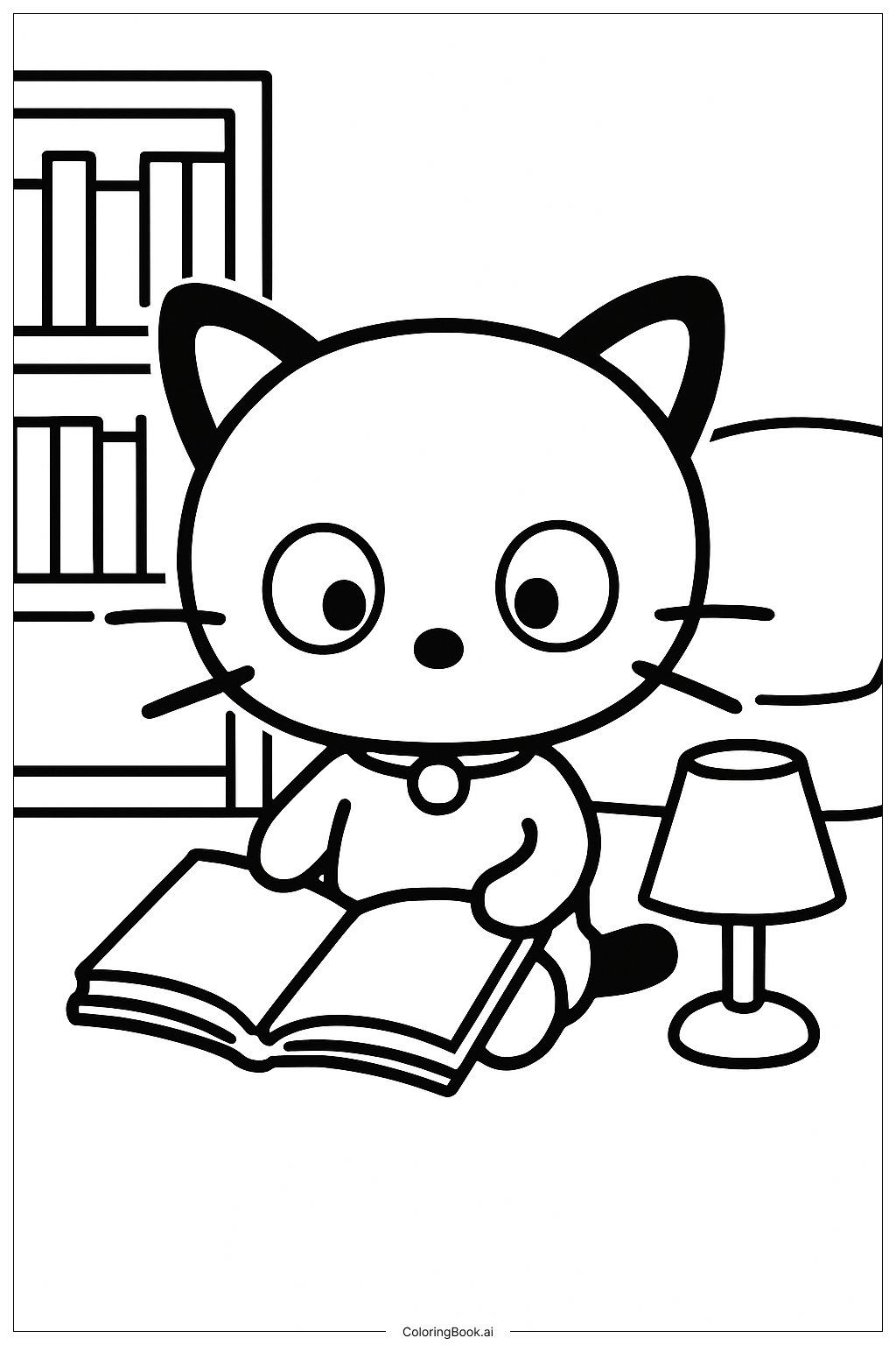 サンリオ チョコキャット 読書ブックの塗り絵ページ 