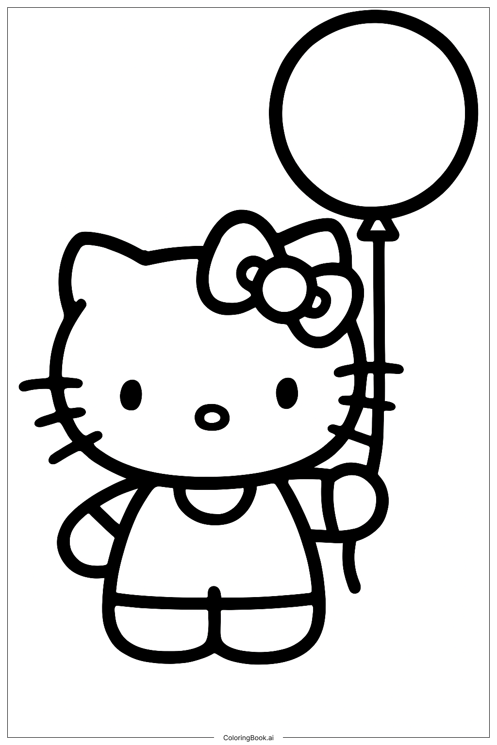  サンリオ ハローキティ バルーンの塗り絵ページ 