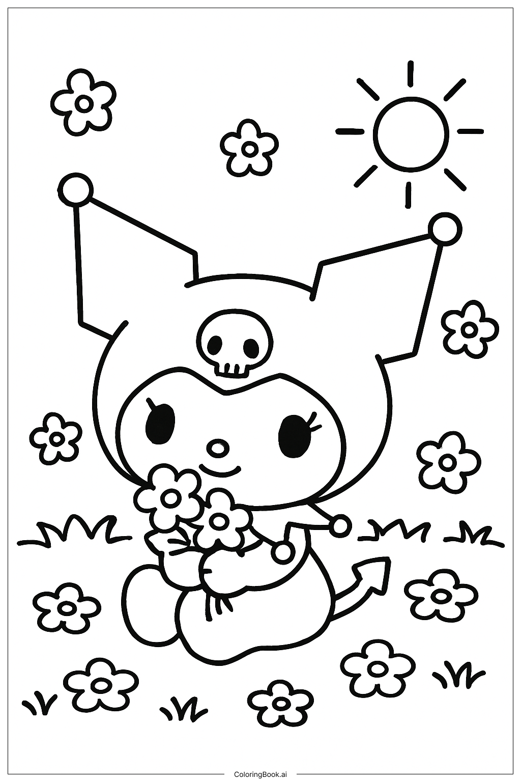 Campo de Flores de Sanrio Kuromi