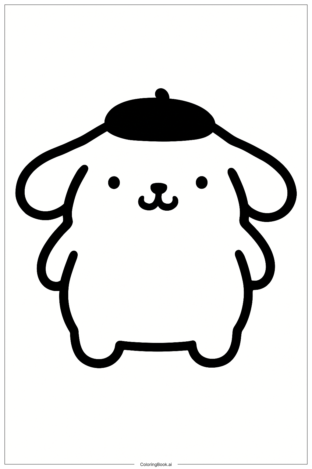  サンリオ ポムポムプリン 帽子の塗り絵ページ 