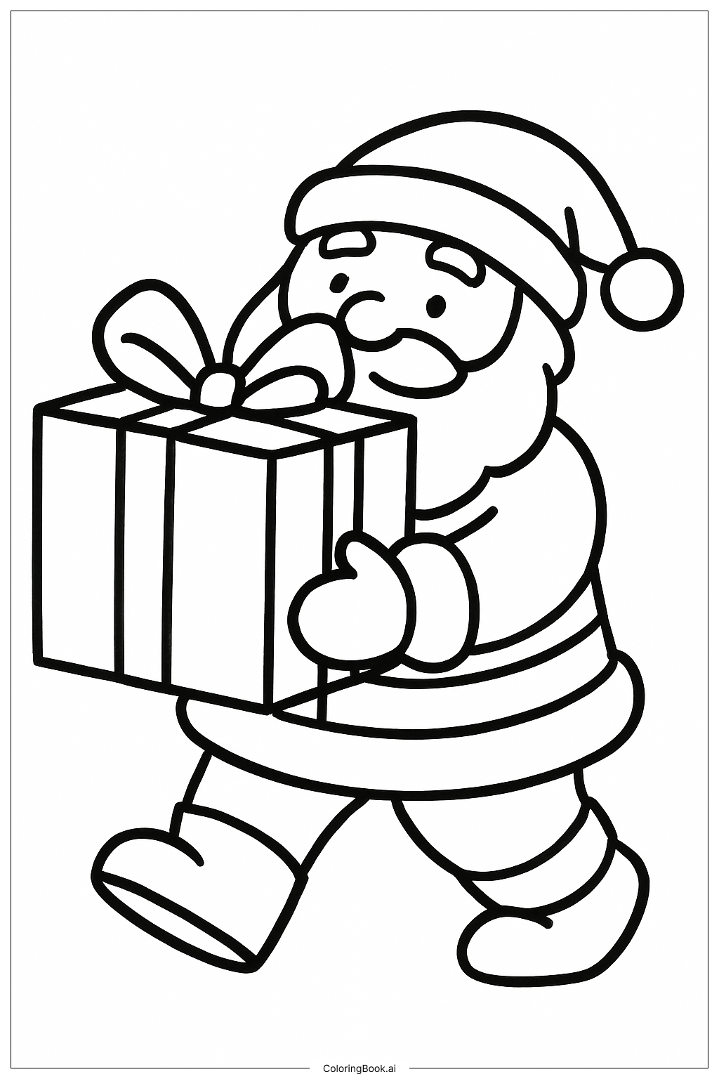  Trang tô màu Ông già Noel đang mang quà 