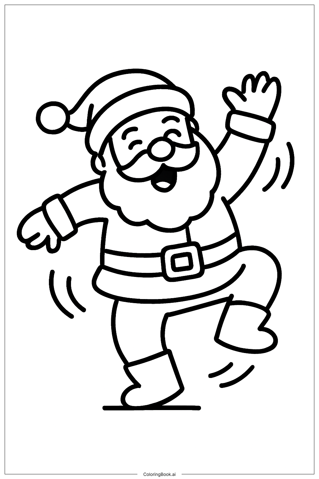  Trang tô màu Ông già Noel nhảy múa 