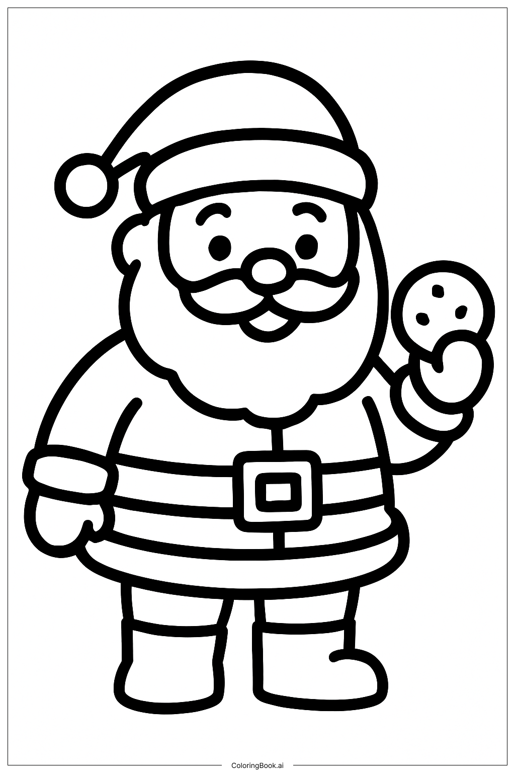  Trang tô màu Ông già Noel ăn bánh quy 