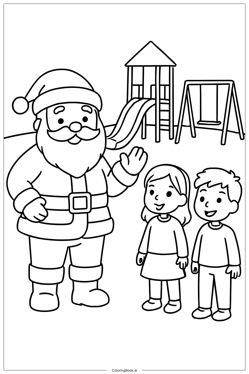  Trang tô màu Ông già Noel chào đón trẻ em 