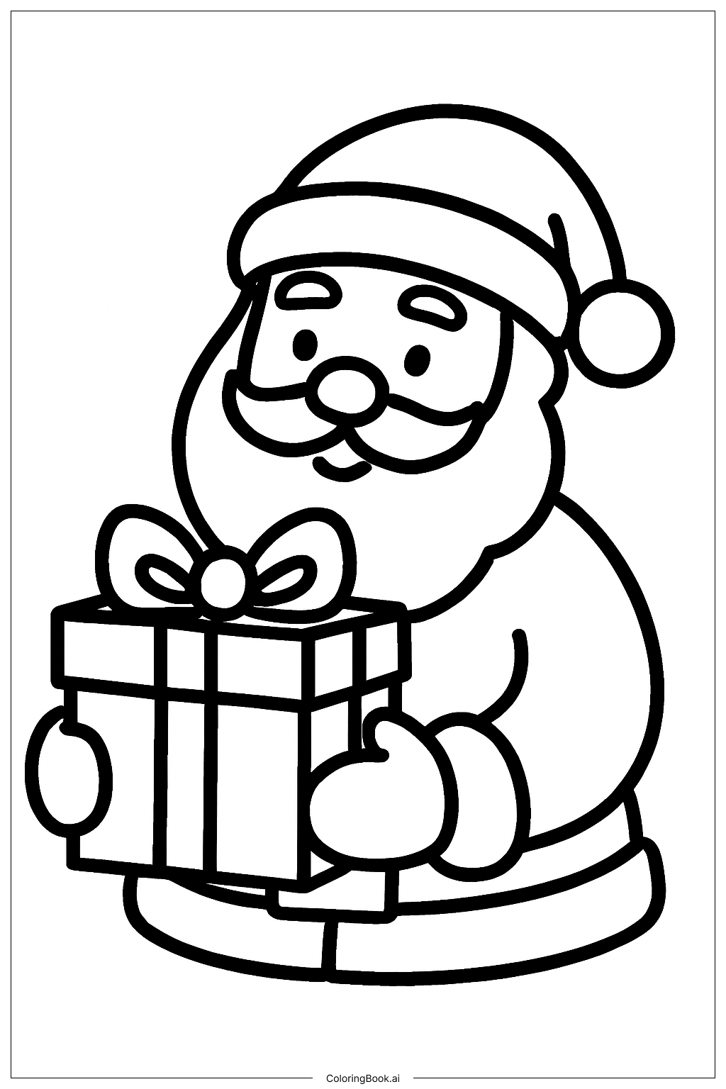  Trang tô màu Ông già Noel cầm quà 