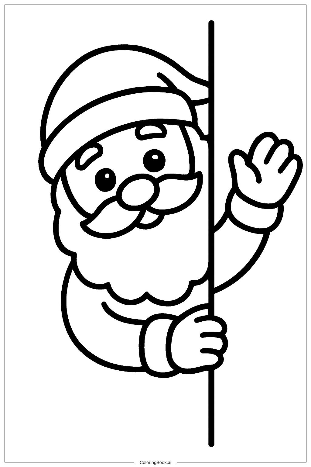  Trang tô màu Ông già Noel nhìn lén 