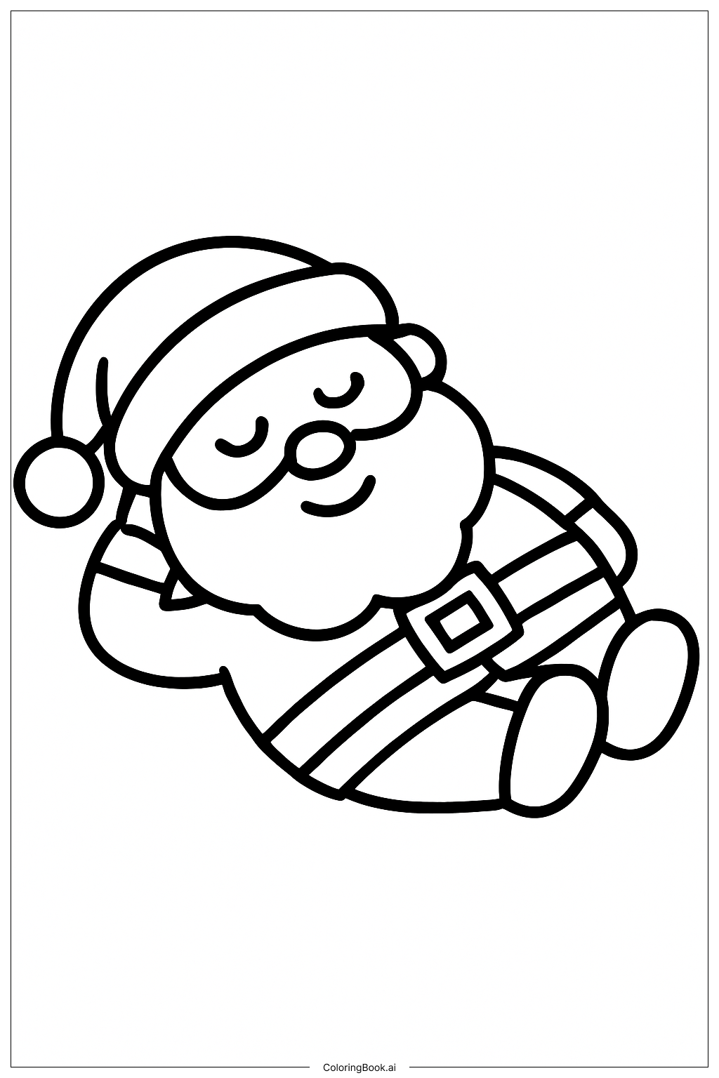  Trang tô màu Ông già Noel đang ngủ 