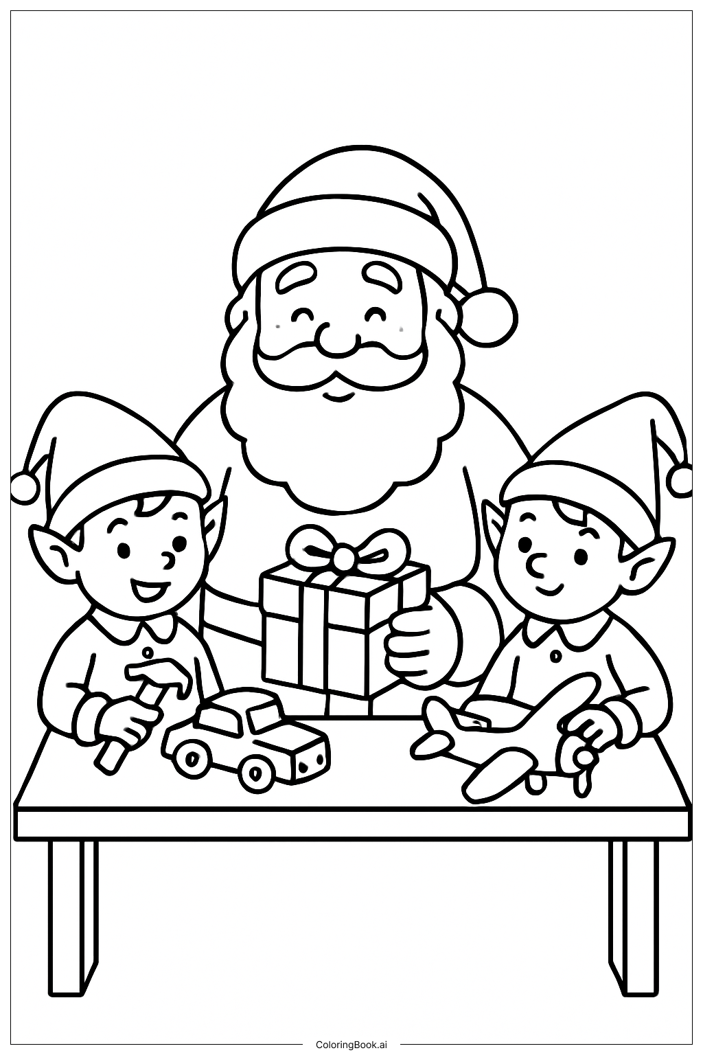  Trang tô màu Ông già Noel với những chú yêu tinh 