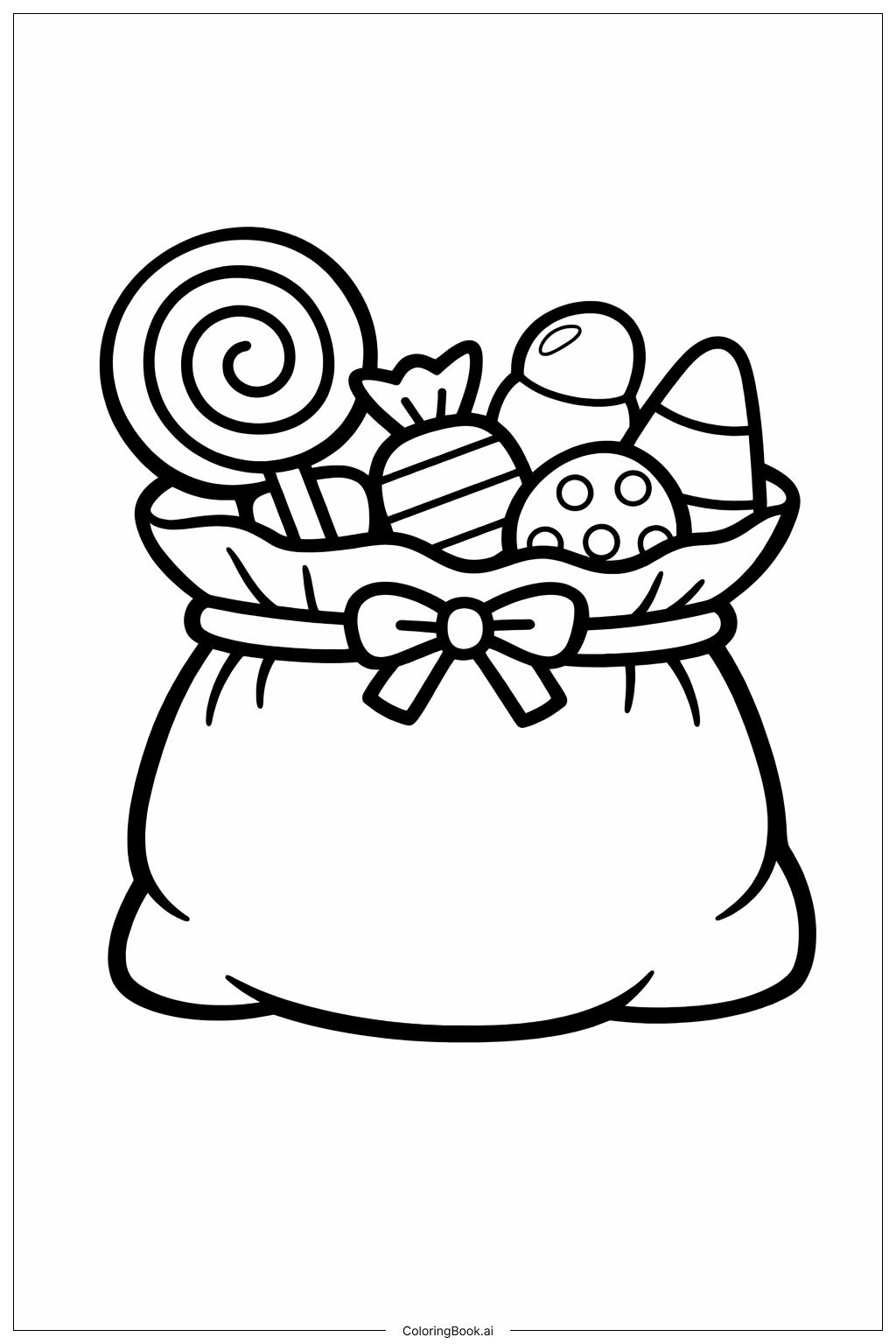  Gruselige Halloween-Süßigkeitentüte Ausmalseite 