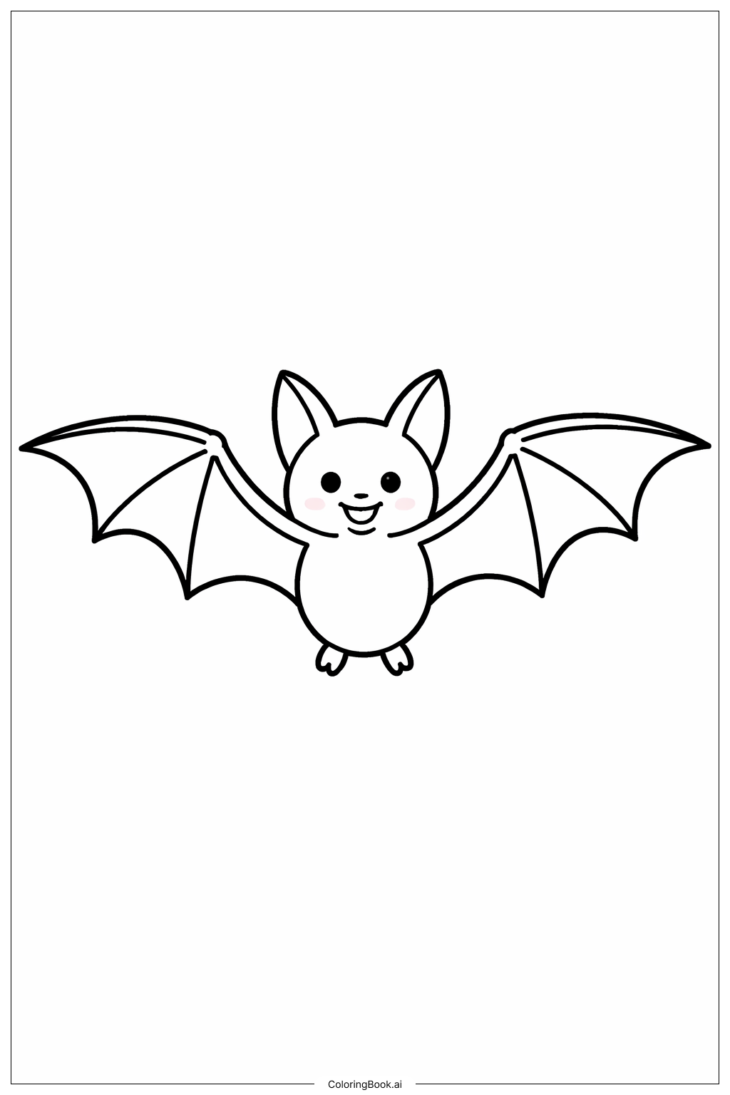  Gruseliger, freundlicher Halloween-Fledermaus Ausmalseite 