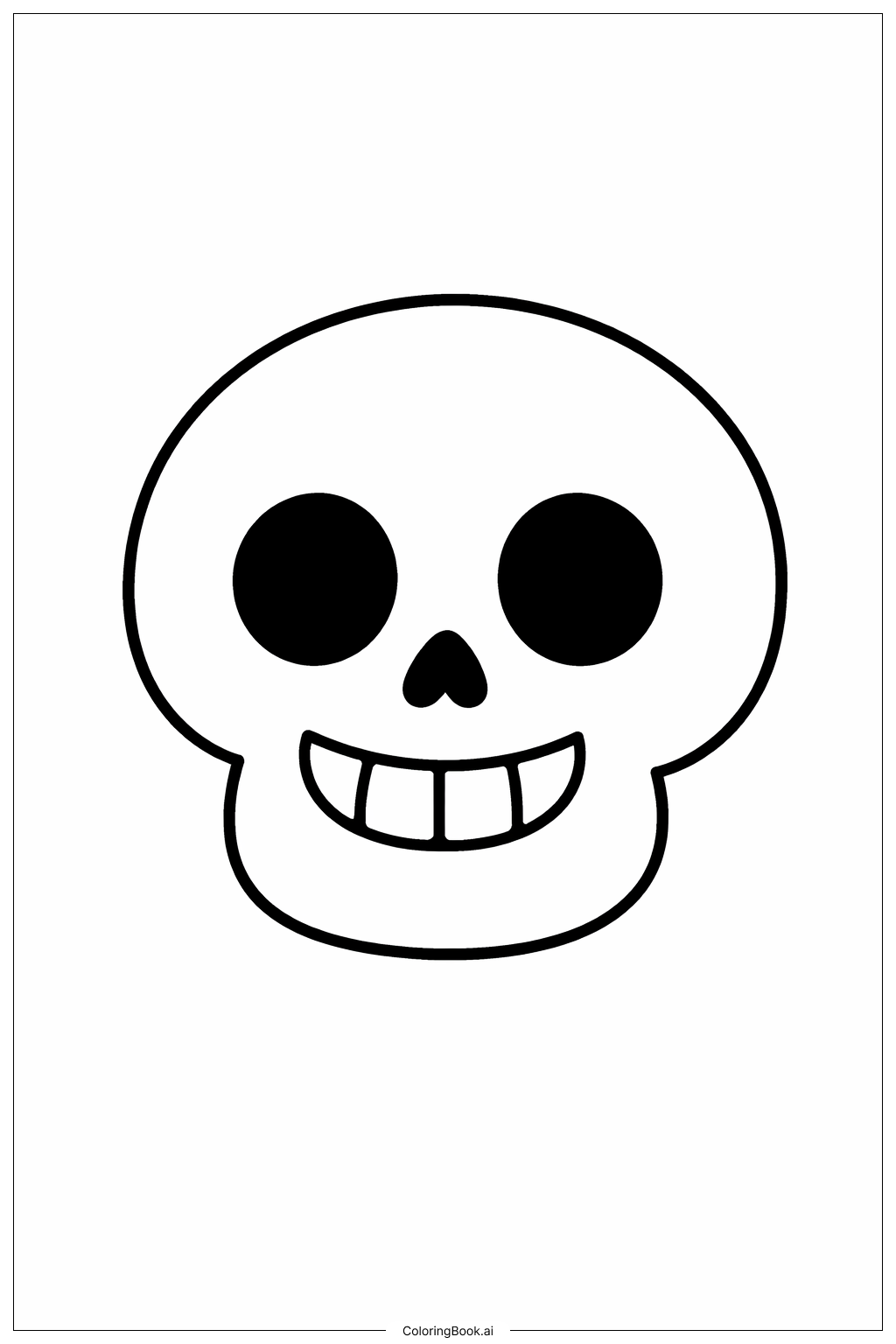  Gruseliges Halloween Fröhlicher Skelettschädel Ausmalseite 