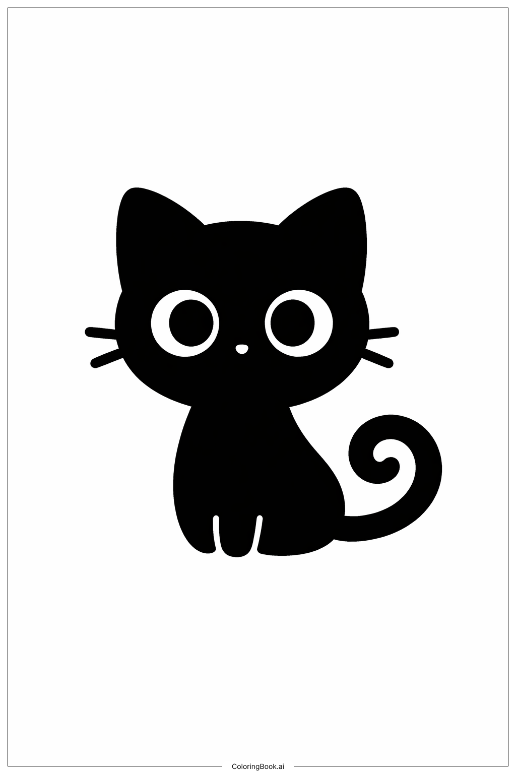  Gruselige Halloween Kleine schwarze Katze Ausmalseite 