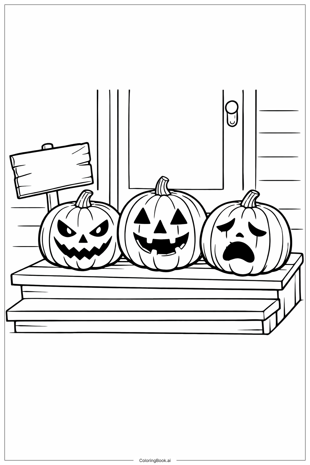 Gruselige Halloween-Kürbisfamilie