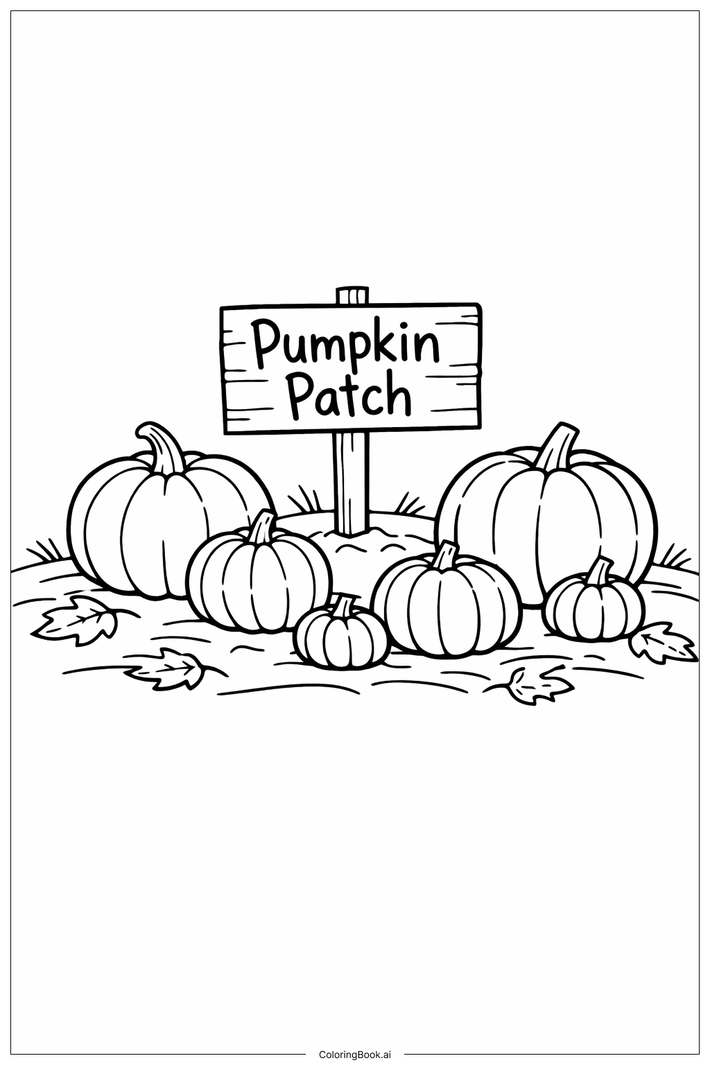  Gruseliger Halloween-Kürbisfeld Ausmalseite 