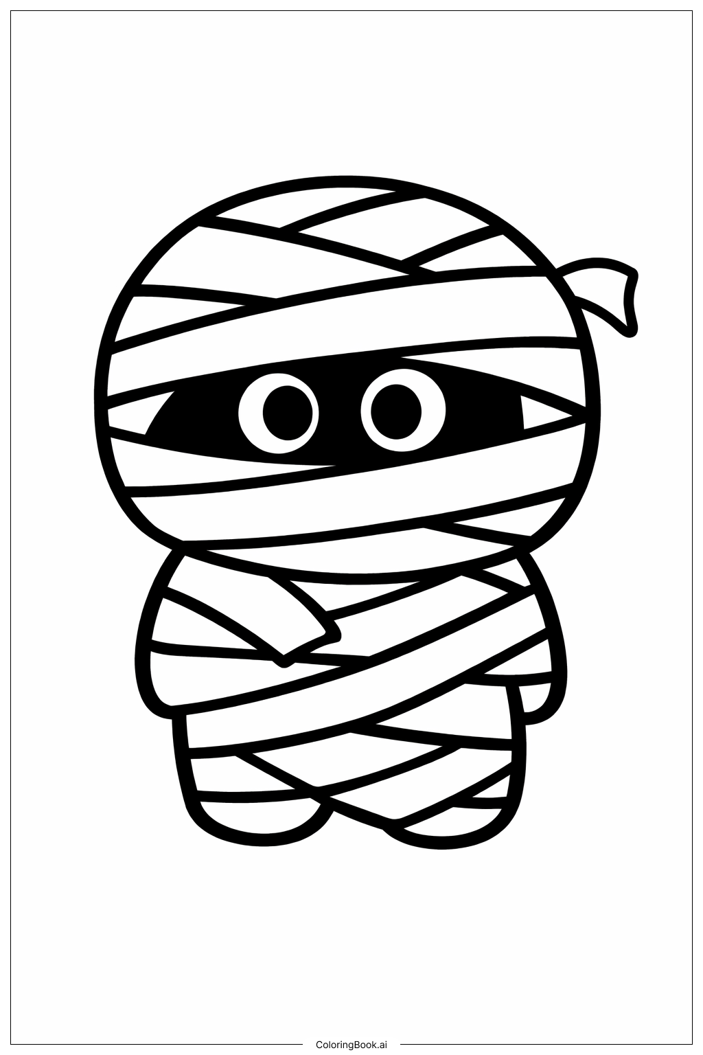  Gruselige Halloween Lächelnde Mumie Ausmalseite 