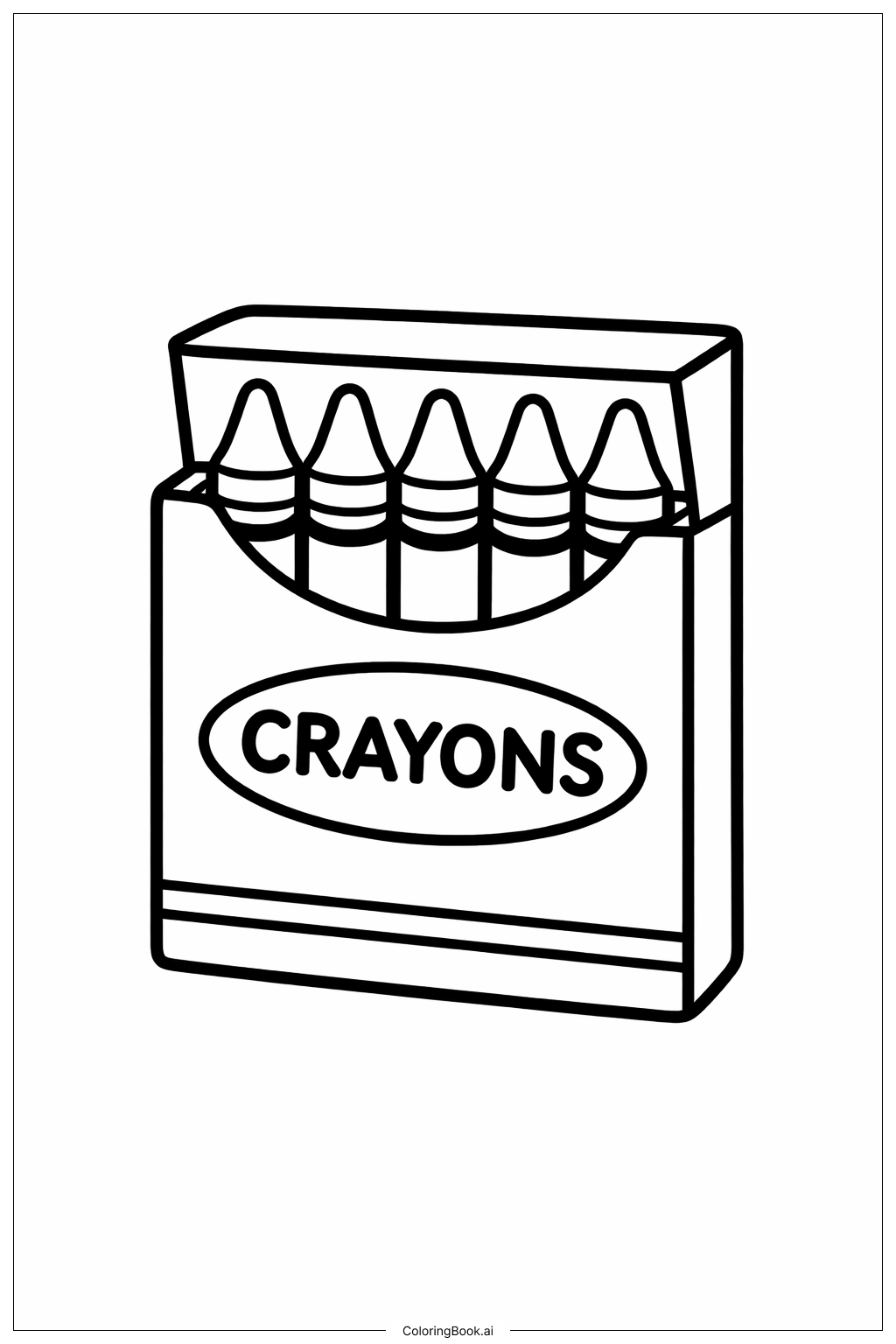  學校蠟筆盒著色頁 