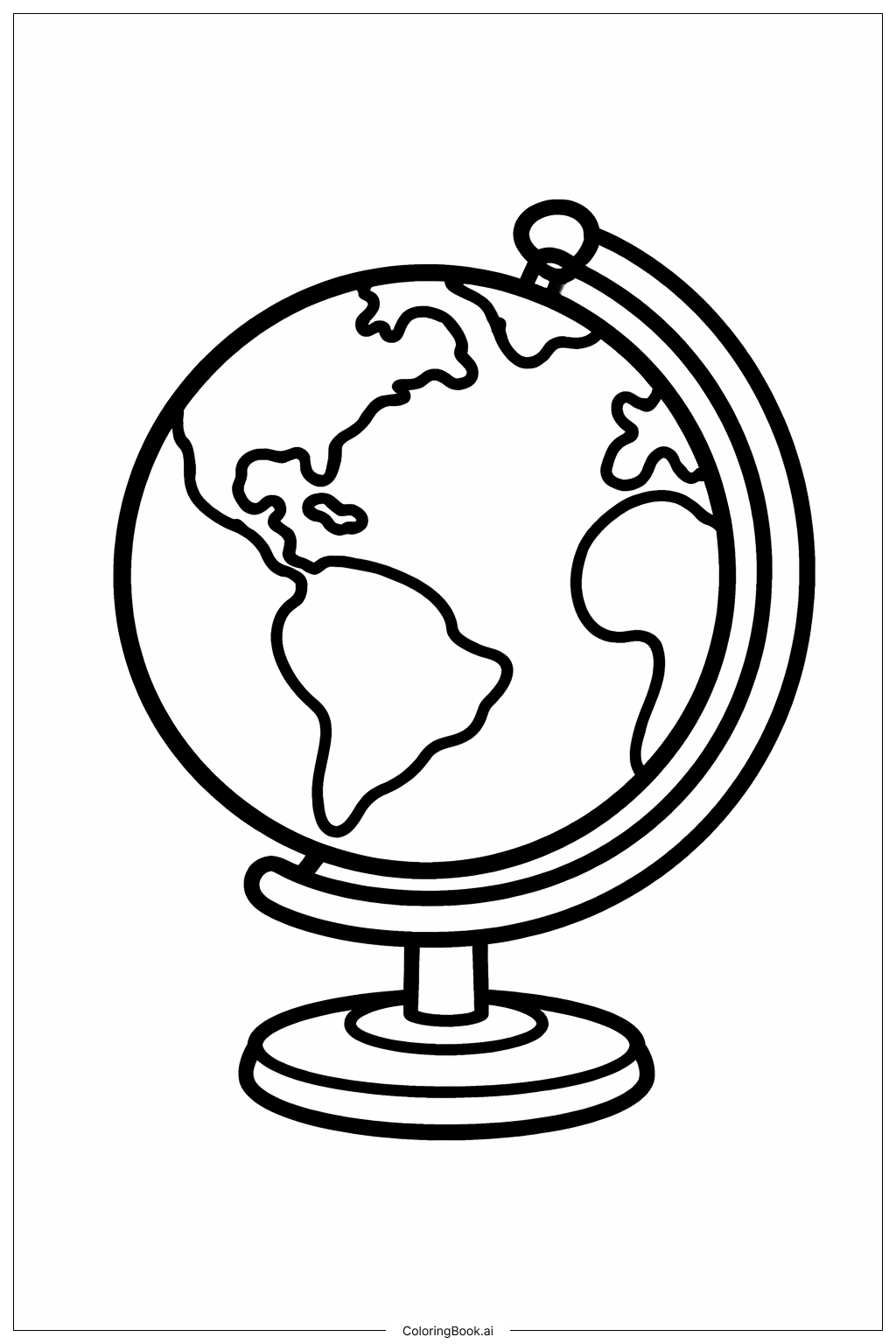  學校地球儀著色頁 