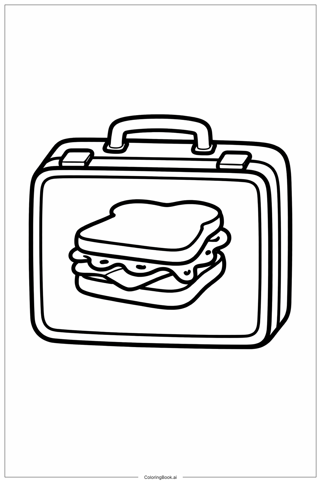  學校便當盒著色頁 