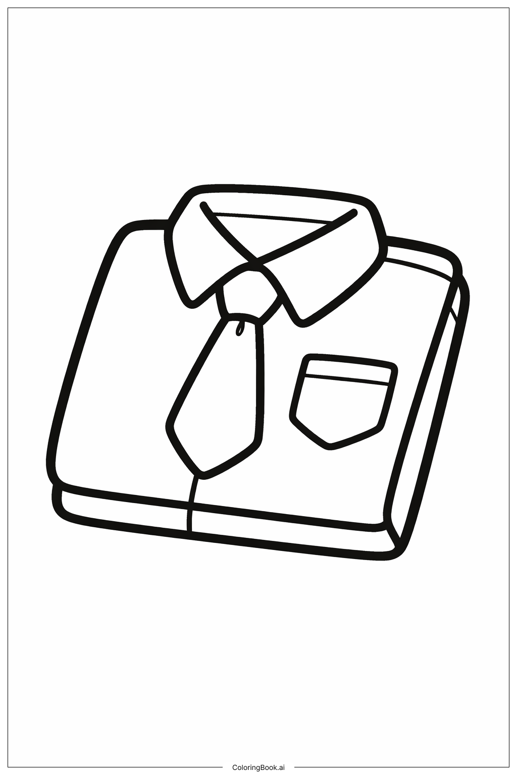  学校の制服シャツの塗り絵ページ 