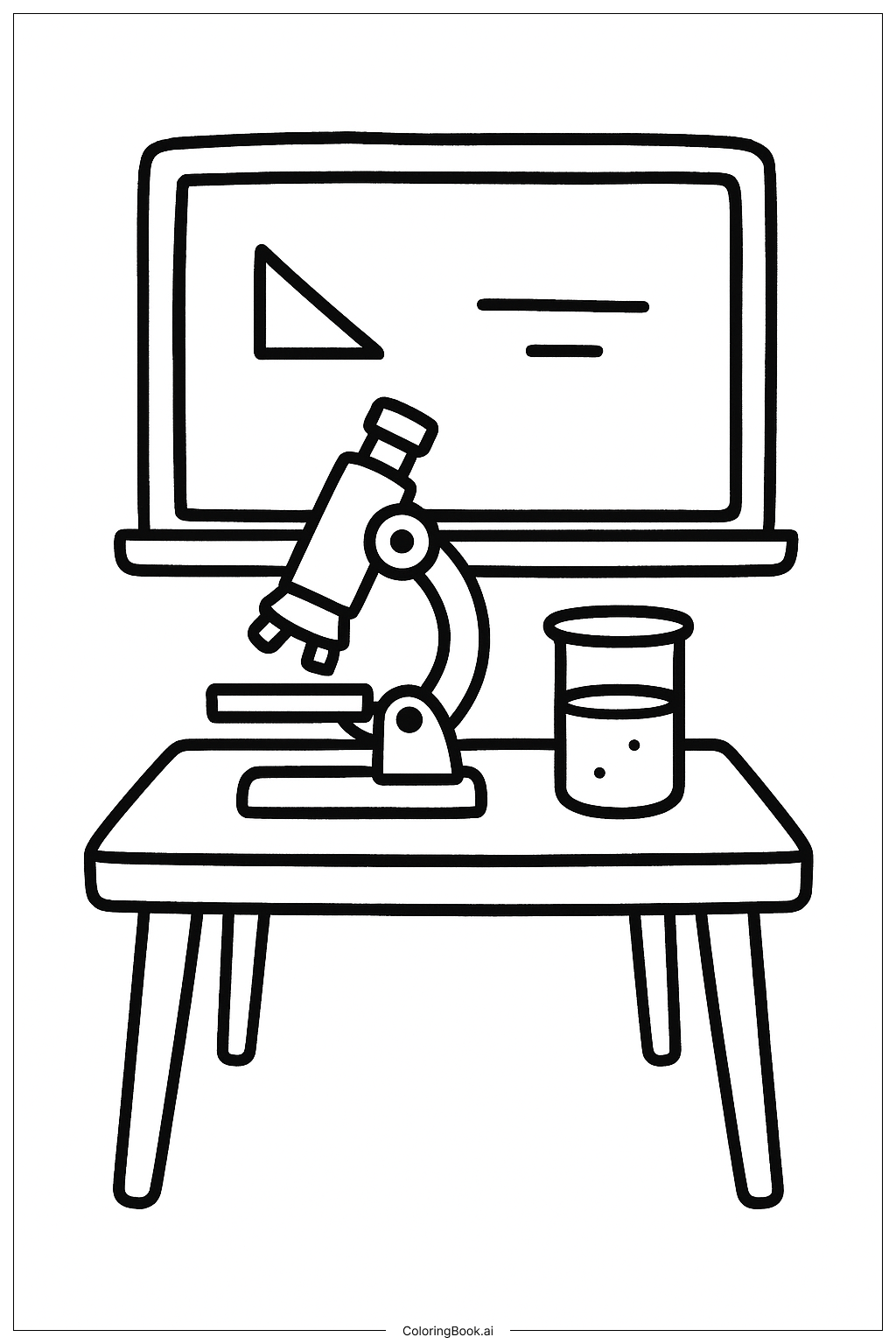  科学教室场景填色页 