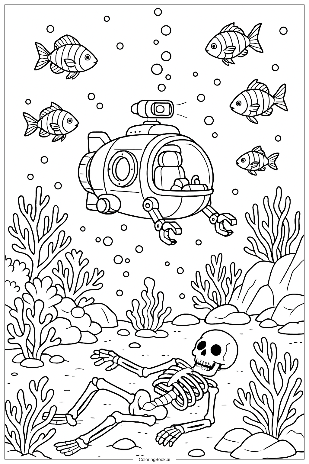  科学深海探险填色页 