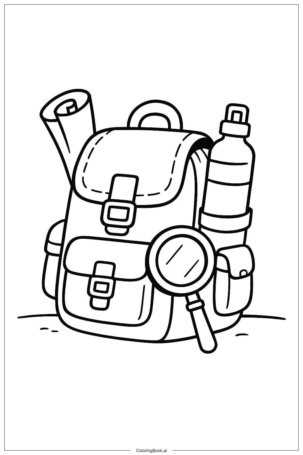  科学探险者背包填色页 