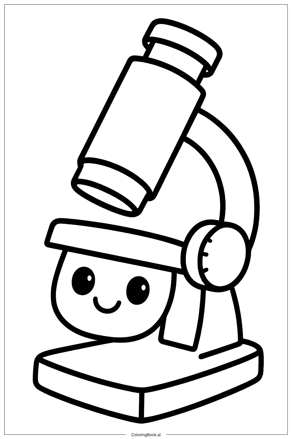 科学显微镜玩具填色页 