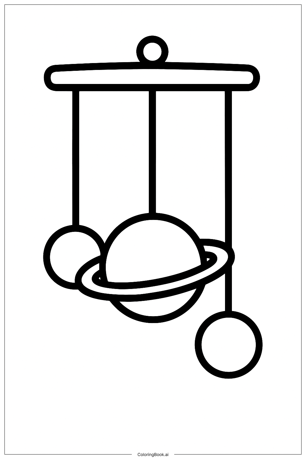  科学星球悬挂玩具填色页 