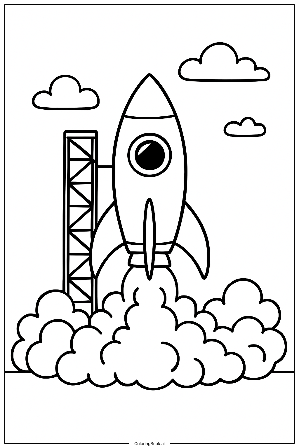  科学火箭发射填色页 