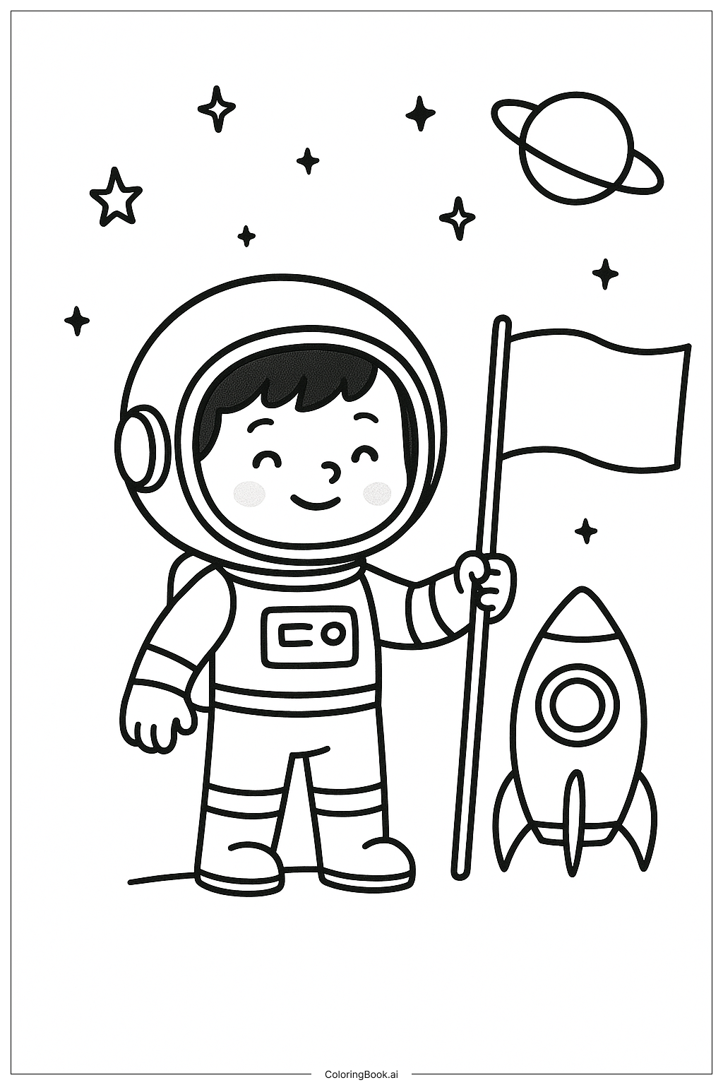  科学太空探险者填色页 