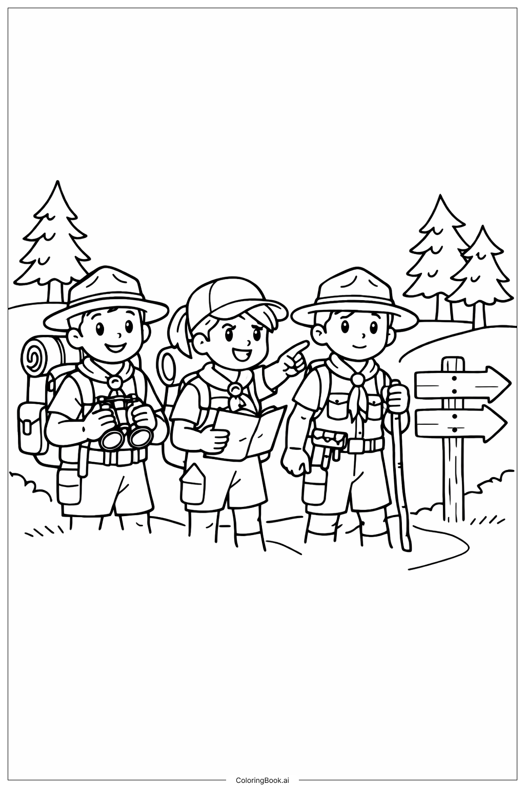  Page de coloriage Fusil de Patrouille Scout 