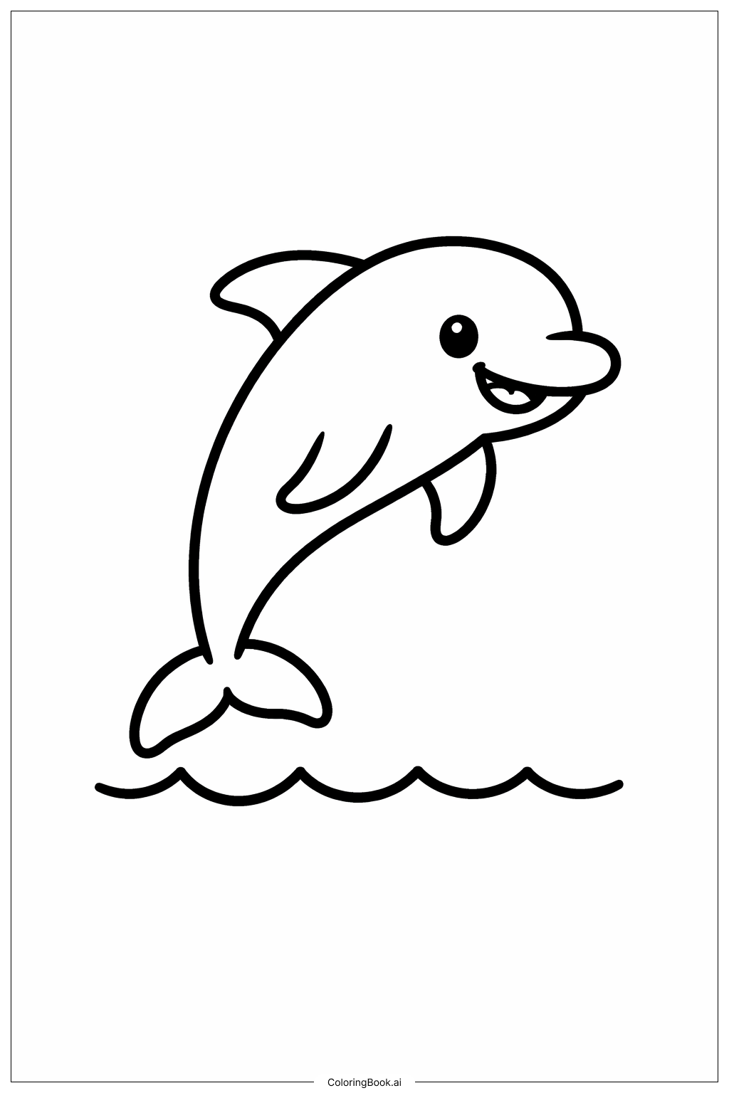  海洋生物友善海豚填色页 