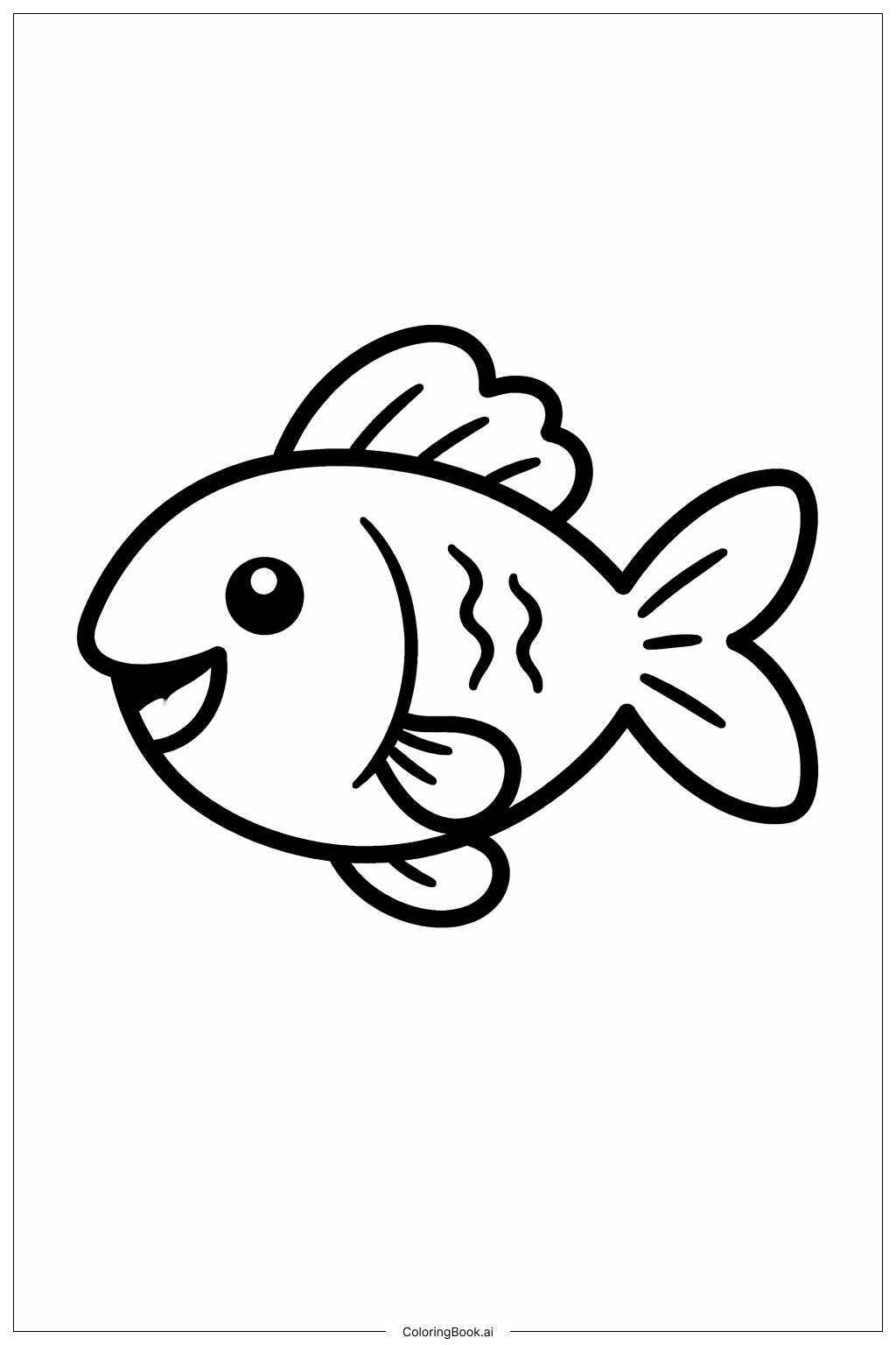  海洋生物友好鱼填色页 