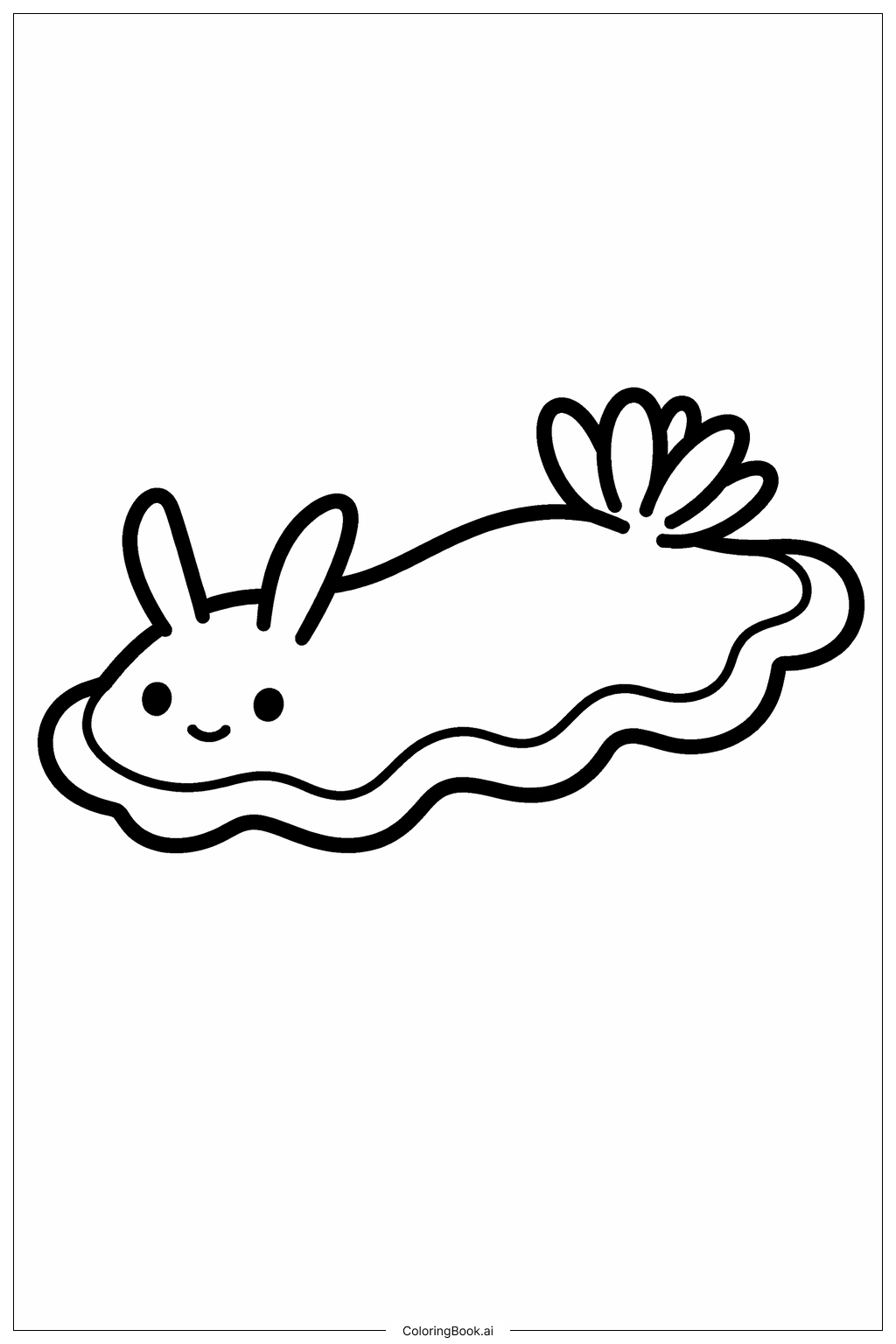  海洋生物快乐裸鳃类填色页 