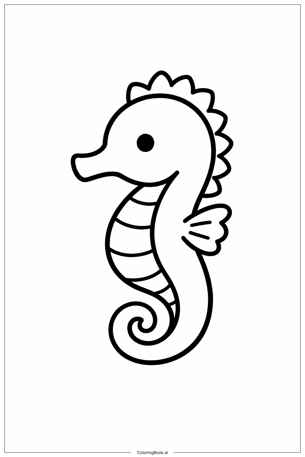  海洋生物小海马填色页 