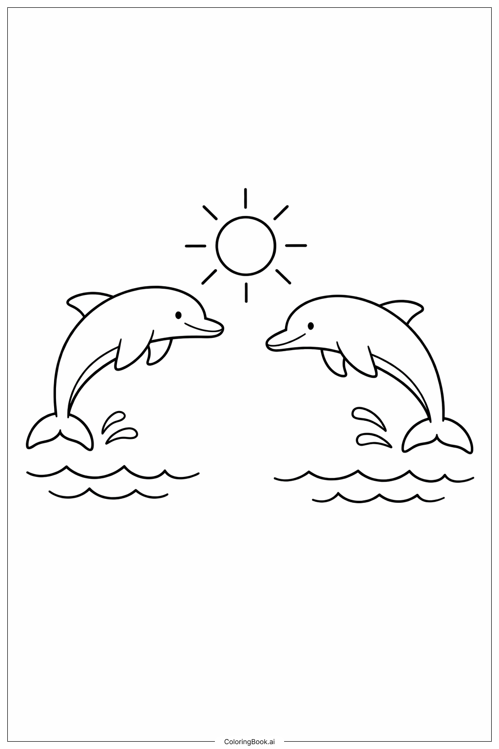  Meerestiere Verspielte Delfine Ausmalseite 