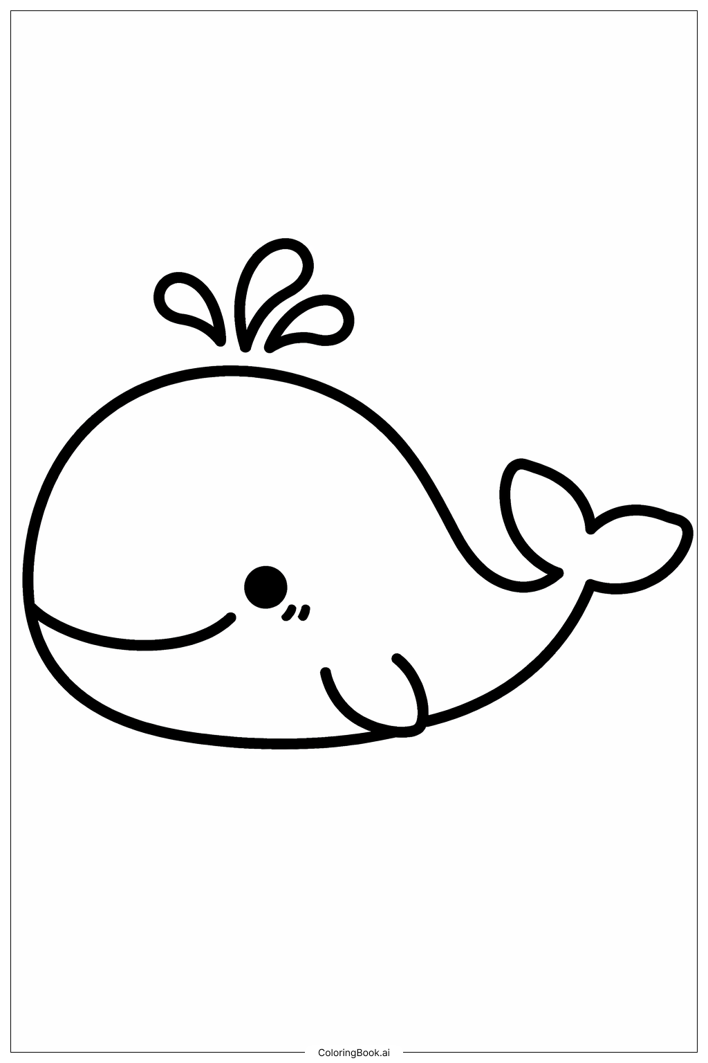  海洋生物微笑鲸鱼填色页 