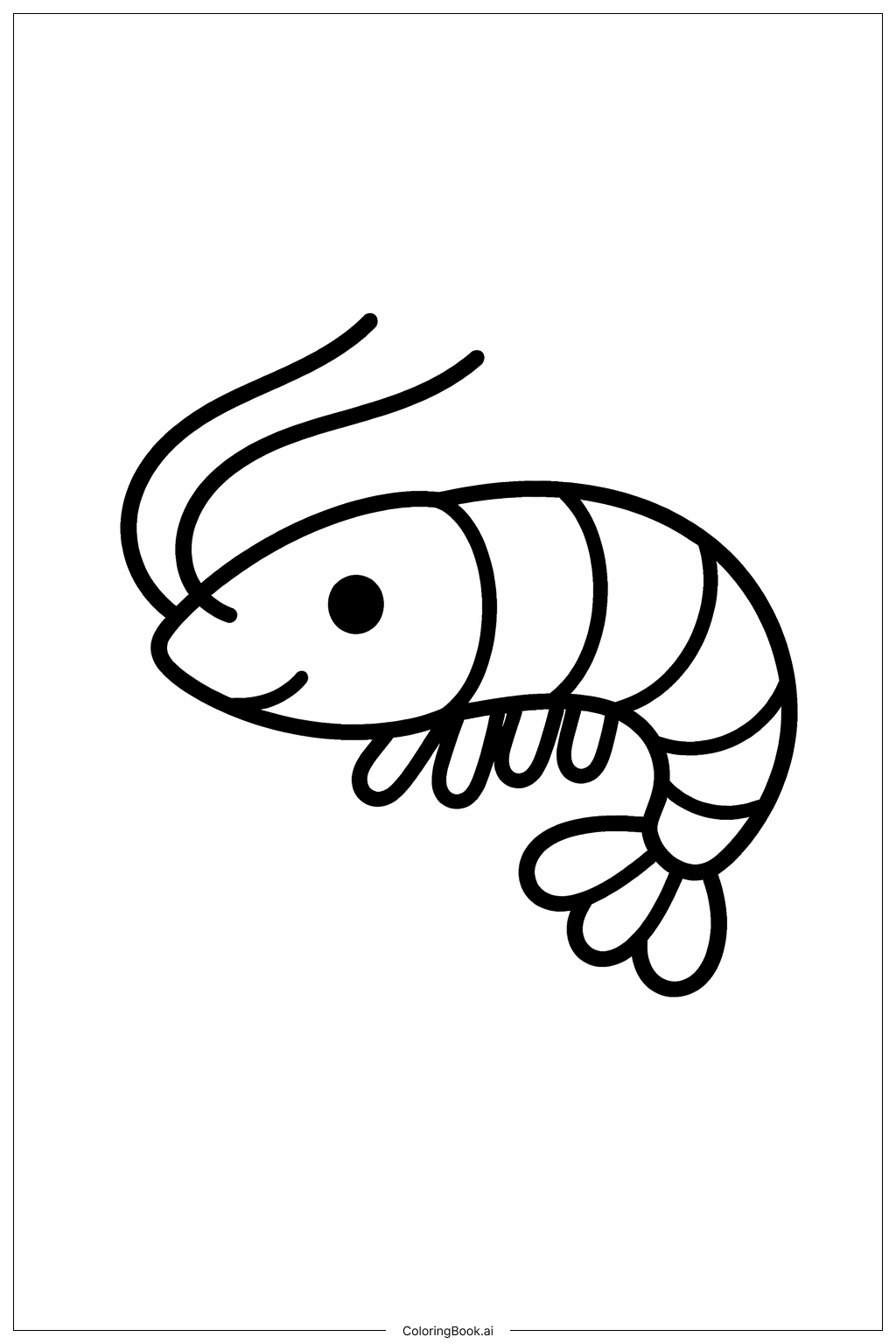  海洋生物 小虾填色页 