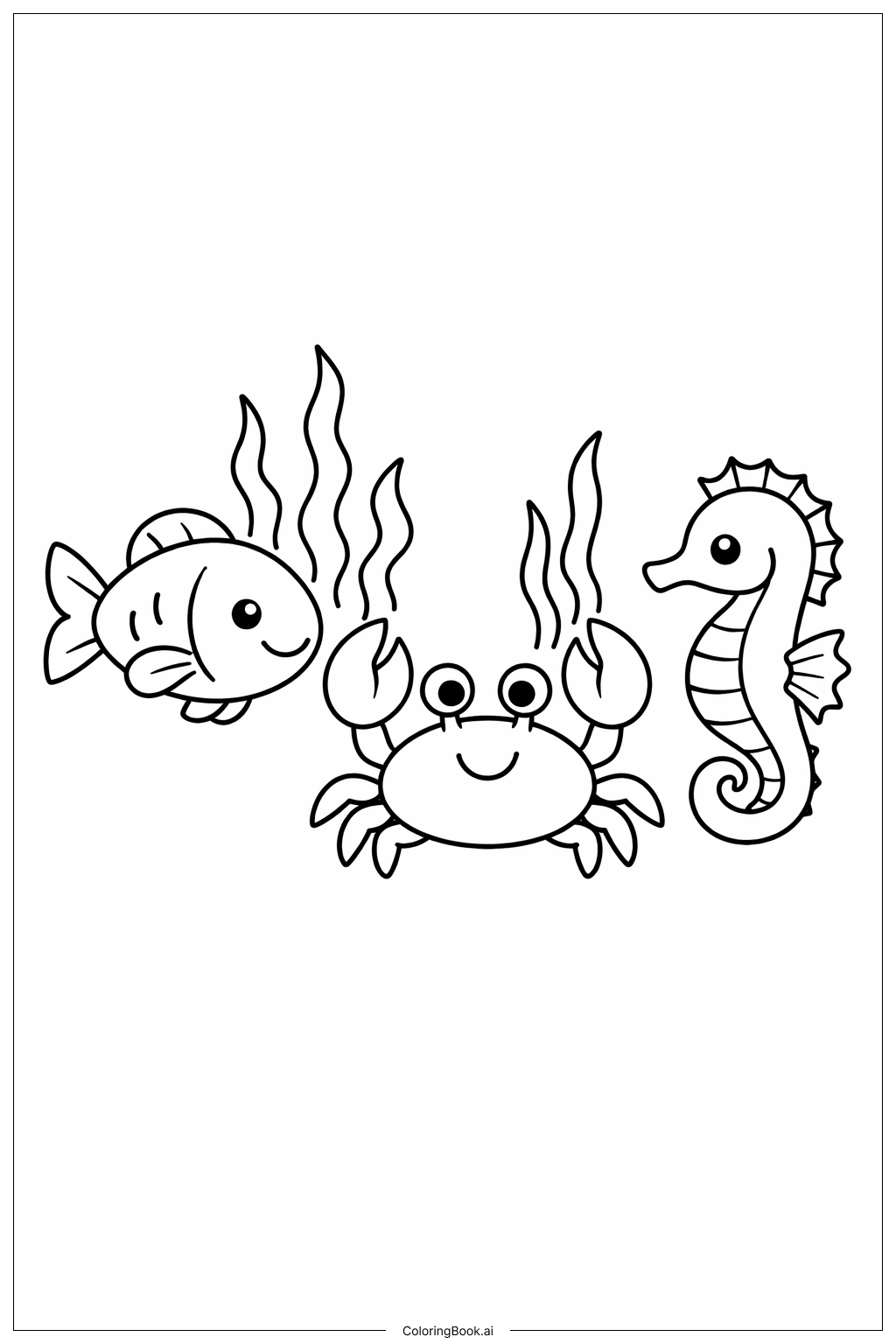  Meerestiere Unterwasserfreunde Ausmalseite 