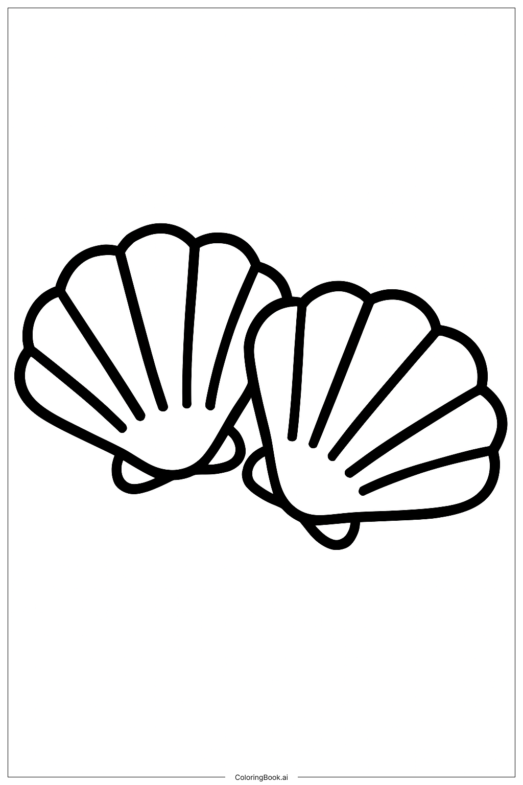 一对海贝壳填色页