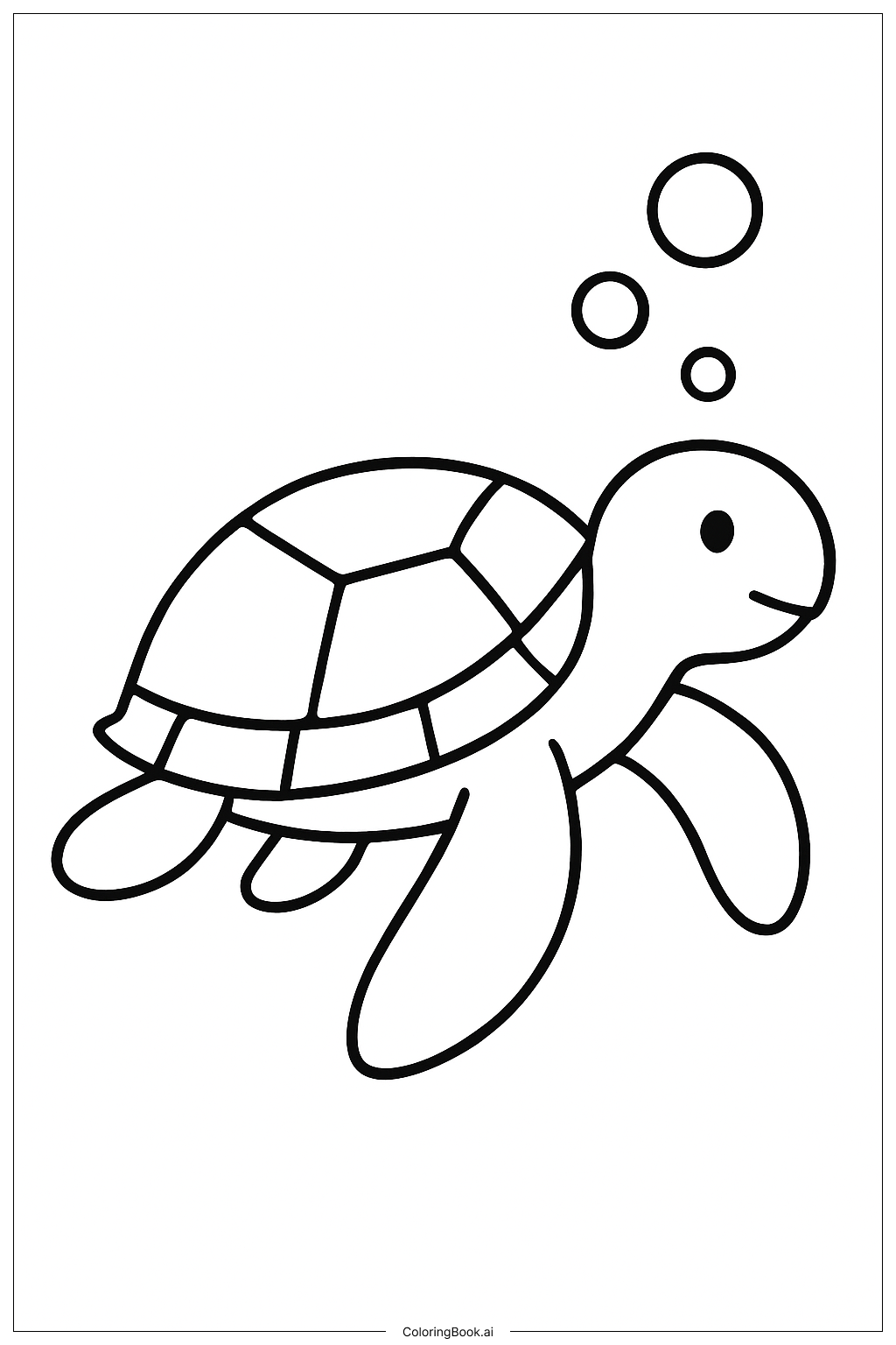  Página para colorir de Tartaruga Marinha Sopra Bolhas 