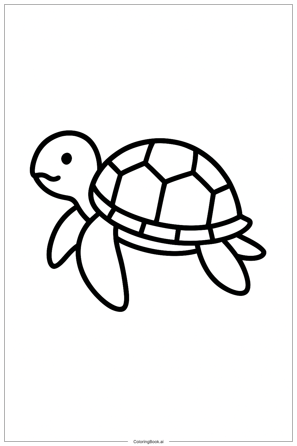  Página para colorir de Tartaruga Marinha Flutuando 