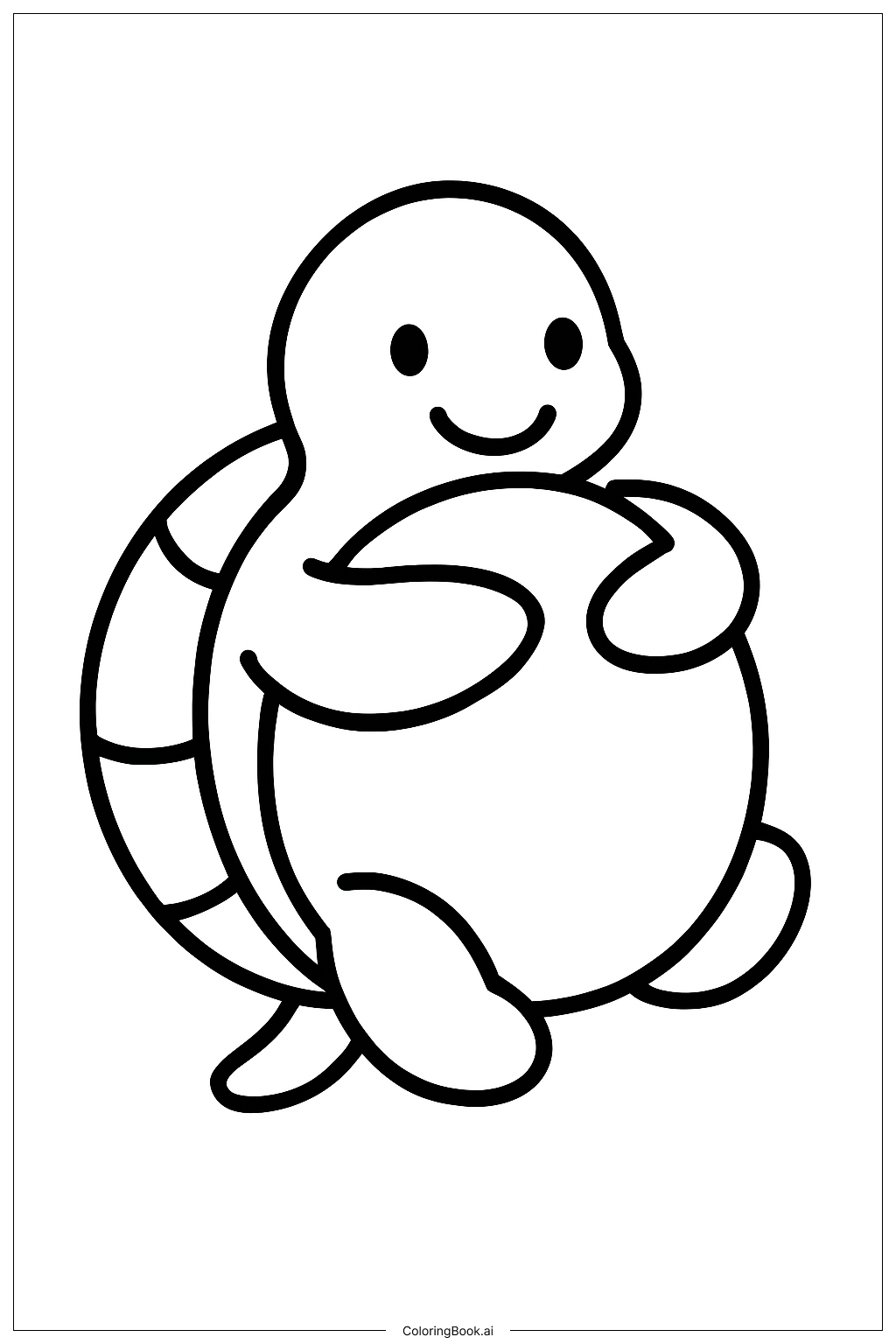  海龟拥抱壳填色页 