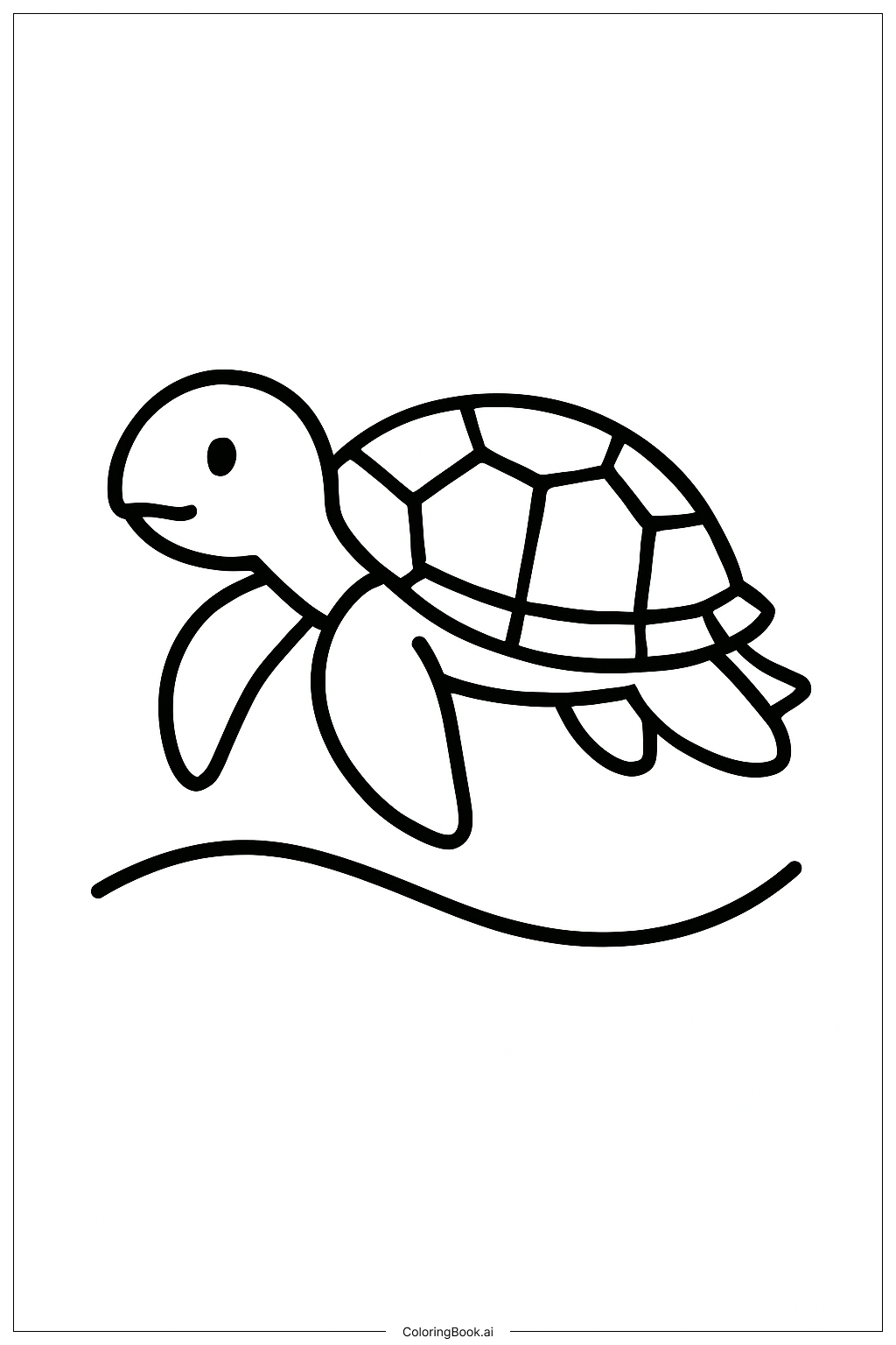 Tartaruga Marinha com Ondas Simples