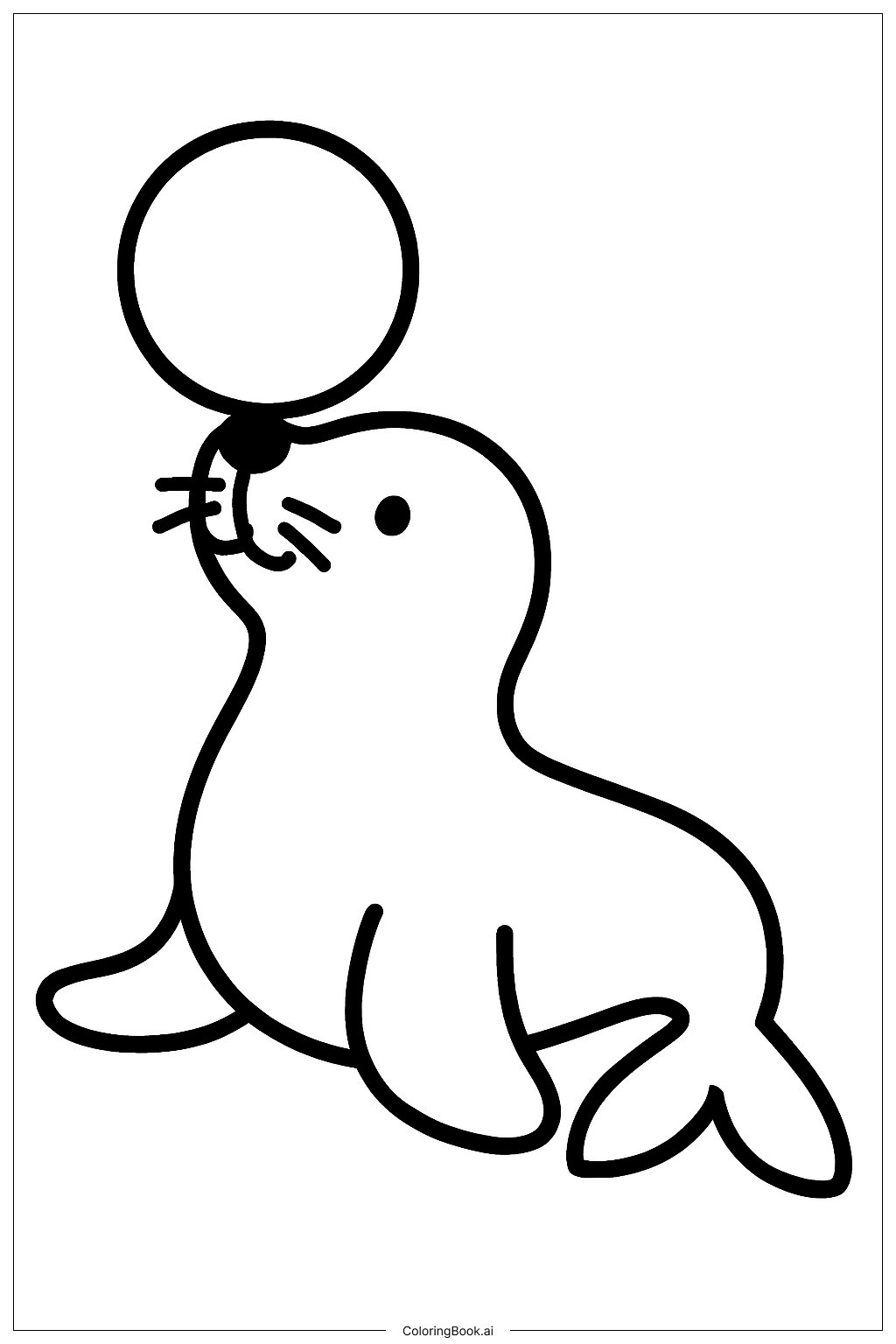  Page de coloriage Phoque Joueur 