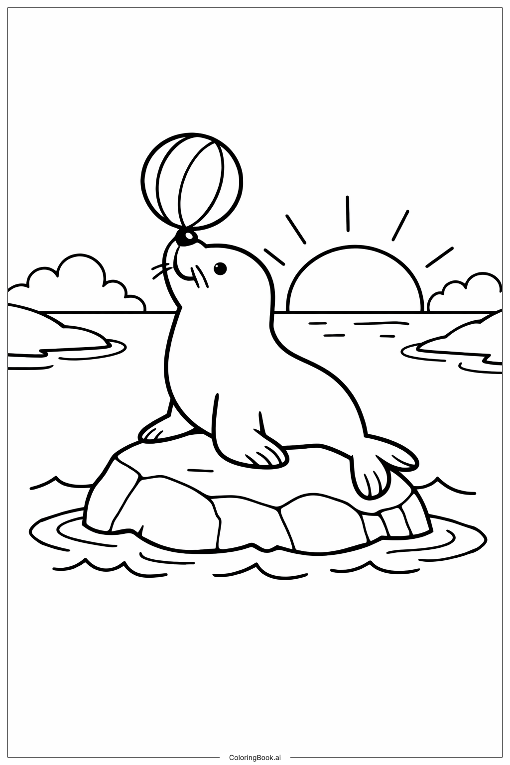  Seal On Rock Put Me In The Zoo Coloring Page 