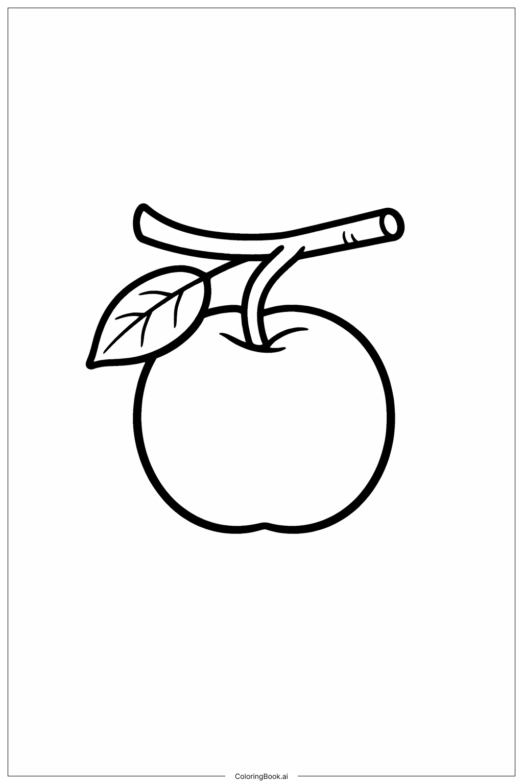  가지에 매달린 9월 사과 색칠공부 페이지 