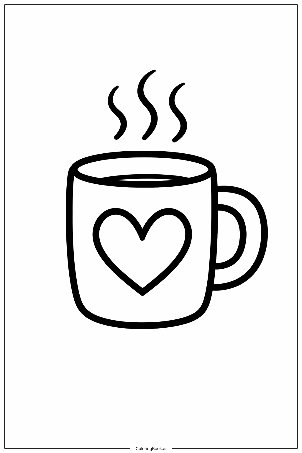  9월 핫 코코아 머그 색칠공부 페이지 