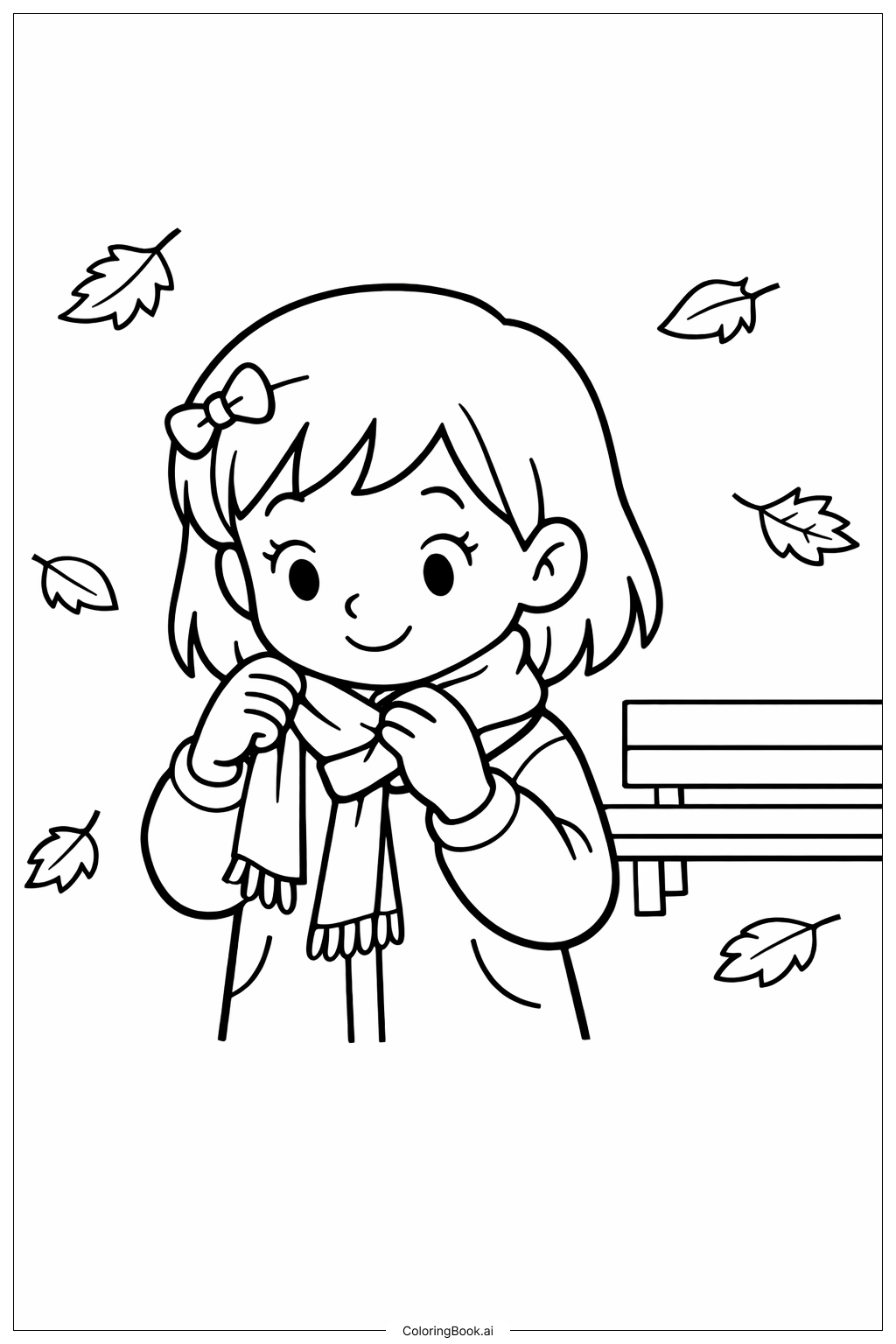 목도리를 한 9월의 어린 소녀